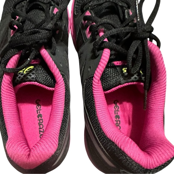 ASICS Women’s Black & Pink Running Sneakers Size 9.5 - Picture 4 of 9